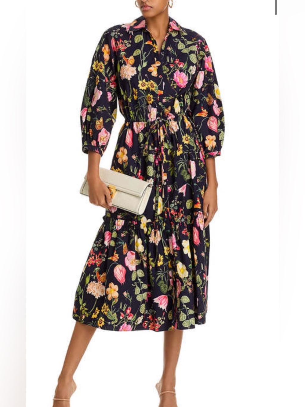 Cara Cara Size L • Navy Blue Floral Maxi Dress.